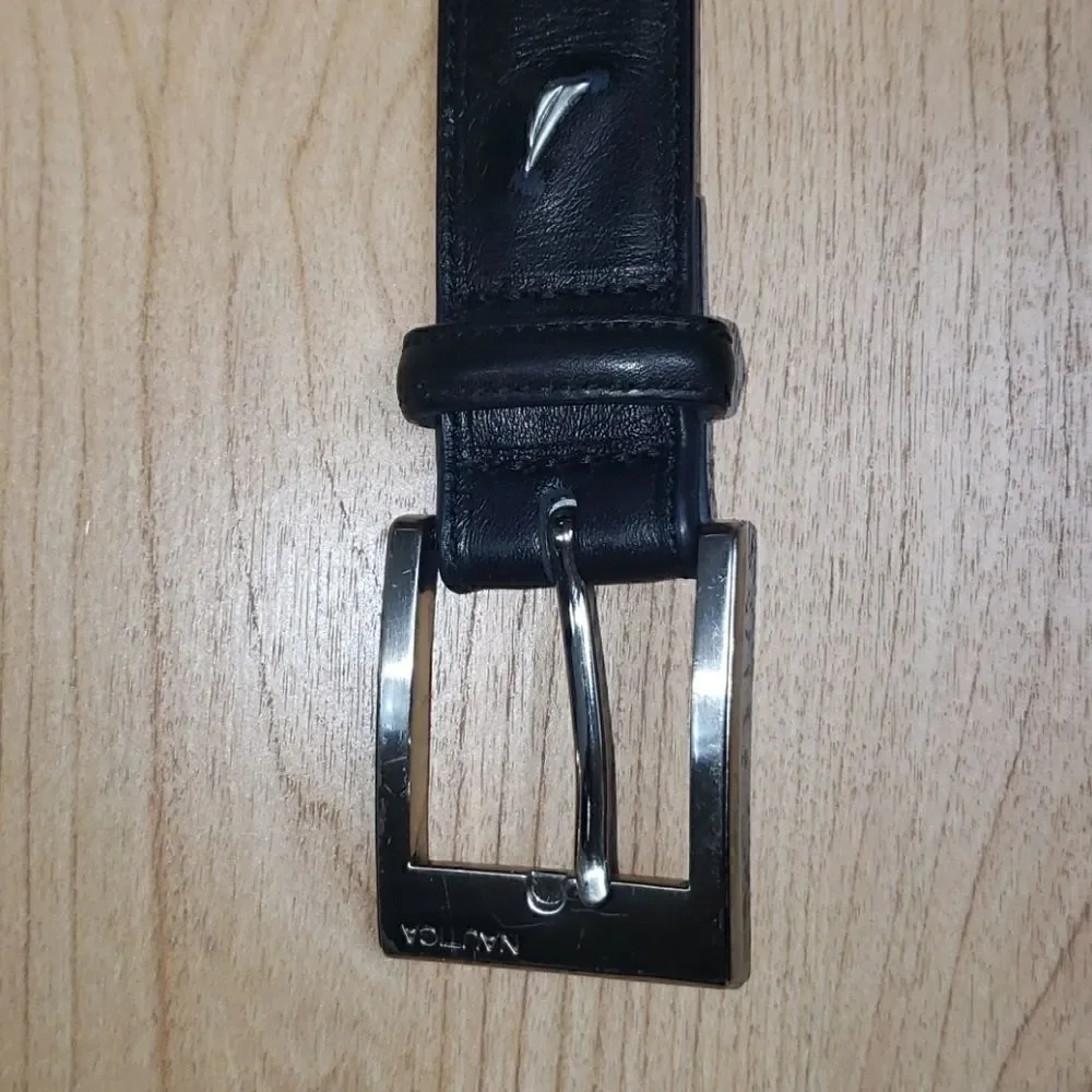 NAUTICA GENUINE LEATHER BLACK BELT